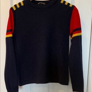 Vintage Meister Ski Sweater in Navy, Red, and Yellow - 100% Wool